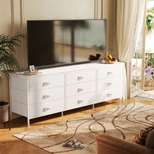 Load image into Gallery viewer, 63&quot; Janne Modern Dresser, Chest of Drawers, 9 Drawer Dresser, Dressers TV Stand for 55, 65, 70 Inch TV, Long Dresser, Large Dresser, TV Console with Drawers