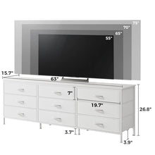 Load image into Gallery viewer, 63&quot; Janne Modern Dresser, Chest of Drawers, 9 Drawer Dresser, Dressers TV Stand for 55, 65, 70 Inch TV, Long Dresser, Large Dresser, TV Console with Drawers