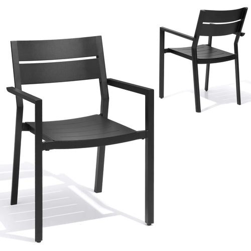 Jaquese Aluminum Outdoor Stacking Dining Armchair (Set of 2)