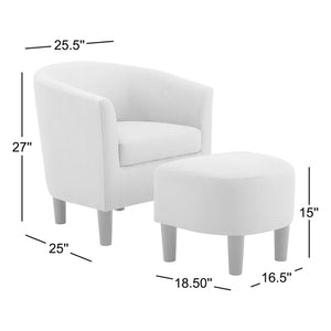 Jazouli 25.5" Wide Polyester Barrel Chair and Ottoman