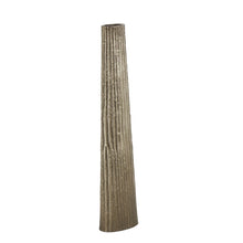 Load image into Gallery viewer, Jennalyn Aluminum Metal Slim Flat Tall Floor Cone Decorative Brass Vase with Textured Ridges