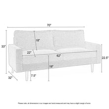 Load image into Gallery viewer, 70&quot; 3-Seater Square Arm Sofa