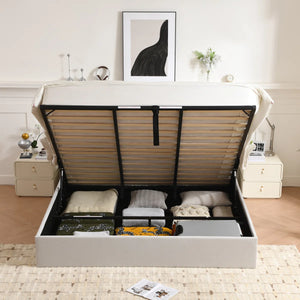 Juanetta Hydraulic Lift Up Storage Upholstered Platform Bed KING