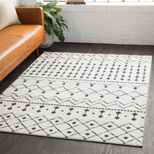 Load image into Gallery viewer, 4'3" X 5'11" Junious Geometric Black/Charcoal/White Area Rug