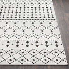 Load image into Gallery viewer, 4'3" X 5'11" Junious Geometric Black/Charcoal/White Area Rug
