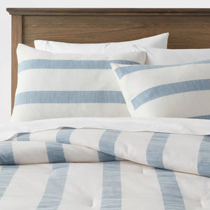 Queen/Full 3pc Traditional Stripe Comforter & Sham Set Blue - Threshold™