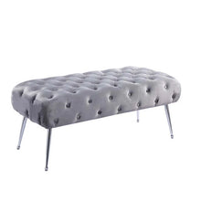 Load image into Gallery viewer, Kaaren Velvet Upholstered Bench, GREY