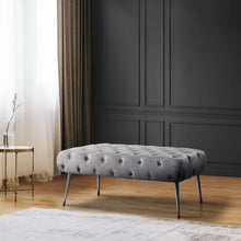 Load image into Gallery viewer, Kaaren Velvet Upholstered Bench, GREY