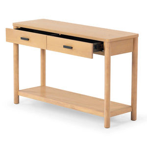 Kaplan Wood 2 Drawer Console Table, Natural