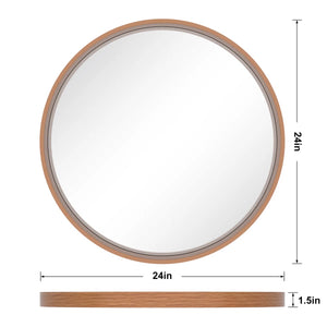 Karrina Round Mirror - Walnut