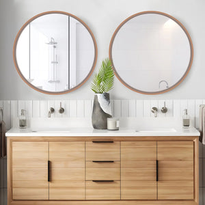 Karrina Round Mirror - Walnut