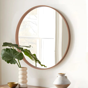 Karrina Round Mirror - Walnut