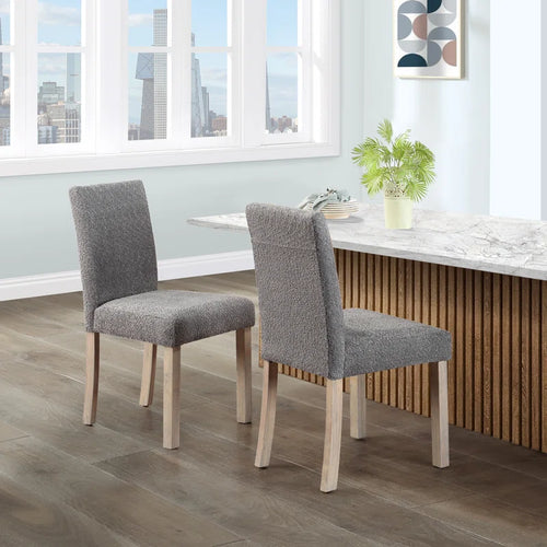 Kashyia 18'' H Upholstered Parsons Chair (Set of 2), Grey