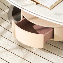 Load image into Gallery viewer, Kelyan 47.2&#39;&#39; Oval Modern Coffee Table Luxury Elegant Faux Marble Top Stainless Steel Base