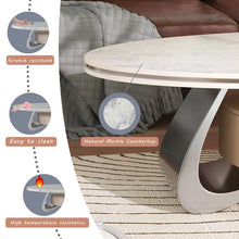 Load image into Gallery viewer, Kelyan 47.2&#39;&#39; Oval Modern Coffee Table Luxury Elegant Faux Marble Top Stainless Steel Base