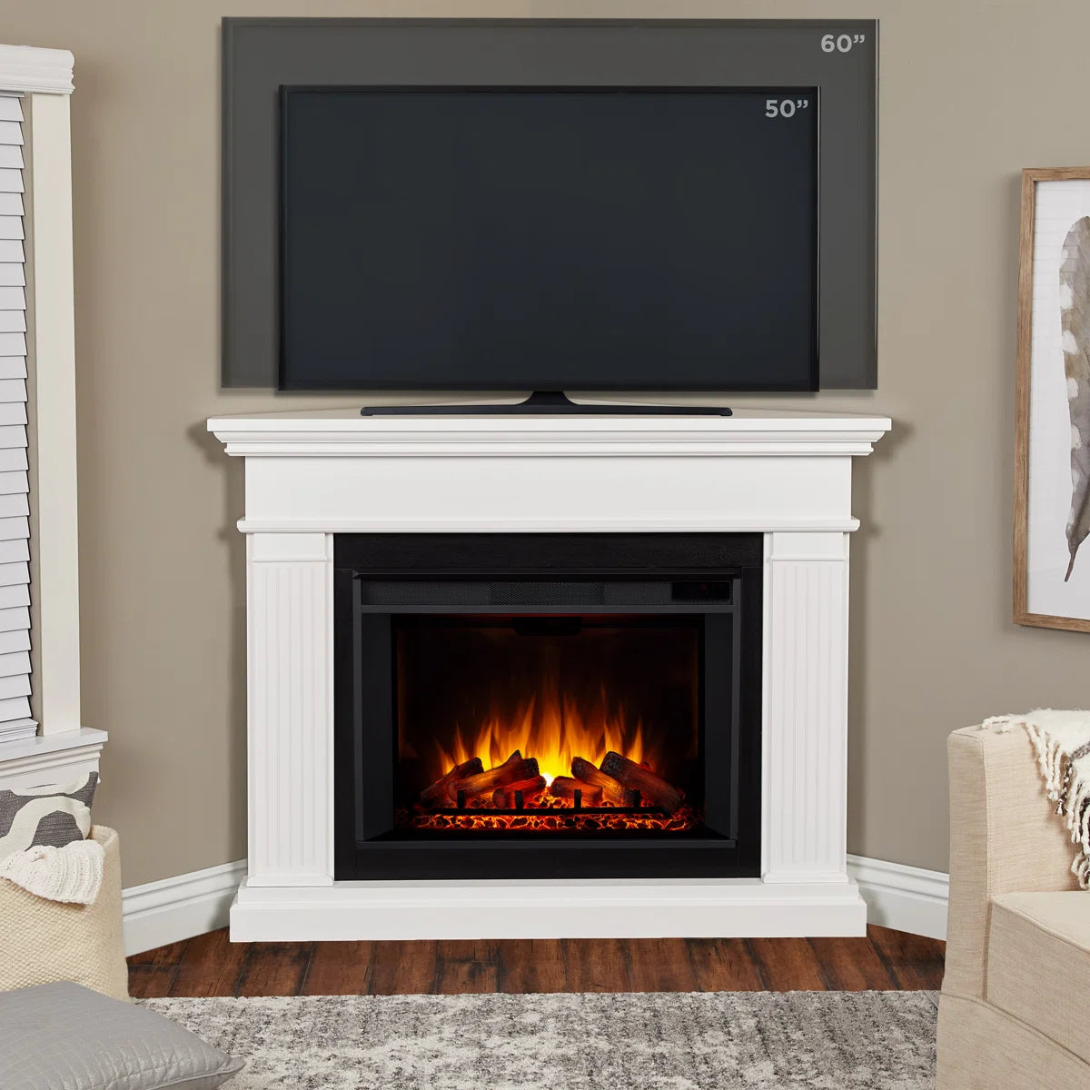 Kennedy 56" Grand CORNER Electric Fireplace by Real Flame