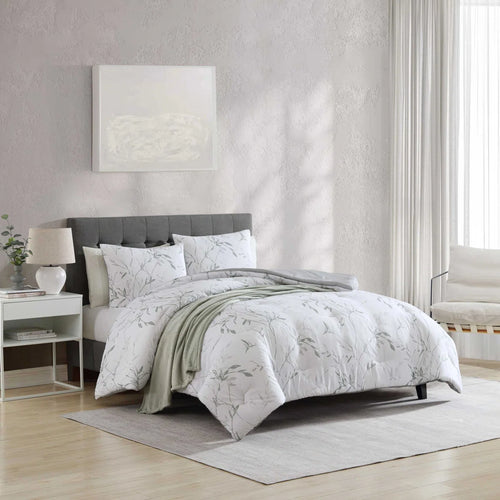 King Kenneth Cole Ink Wash Vine Comforter Bonus Set, Green