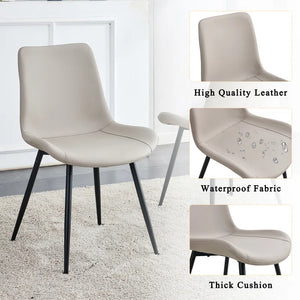 Khalaya Metal Side Chair Dining Chair (Set of 6), Warm Grey