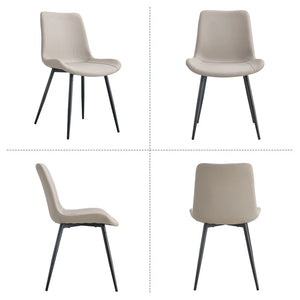 Khalaya Metal Side Chair Dining Chair (Set of 6), Warm Grey
