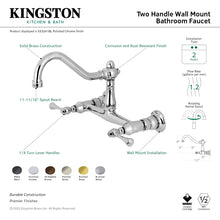 Load image into Gallery viewer, Kingston Brass Vintage Two-Handle 2-Hole Wall Mount Bathroom Faucet KS3246BL