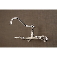 Load image into Gallery viewer, Kingston Brass Vintage Two-Handle 2-Hole Wall Mount Bathroom Faucet KS3246BL