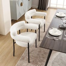 Load image into Gallery viewer, Kiylan 19.7" H Sherpa Upholstered Arm Chair with Curved Wing Back (Set of 2)