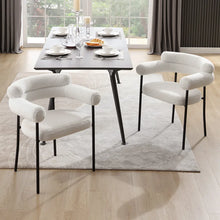 Load image into Gallery viewer, Kiylan 19.7" H Sherpa Upholstered Arm Chair with Curved Wing Back (Set of 2)