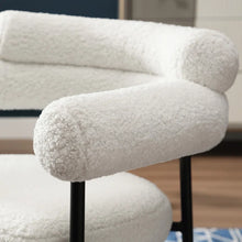 Load image into Gallery viewer, Kiylan 19.7" H Sherpa Upholstered Arm Chair with Curved Wing Back (Set of 2)