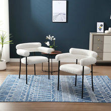 Load image into Gallery viewer, Kiylan 19.7" H Sherpa Upholstered Arm Chair with Curved Wing Back (Set of 2)