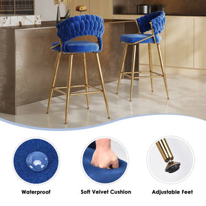 Kristyn Upholstered Counter Stool with Metal Frame (Set of 2)