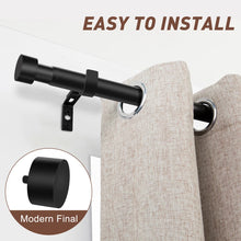 Load image into Gallery viewer, Lachina Arnel 1 Inch Window Curtain Rod with Aluminium Finials, Single Curtain Rods for Windows
