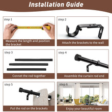 Load image into Gallery viewer, Lachina Arnel 1 Inch Window Curtain Rod with Aluminium Finials, Single Curtain Rods for Windows