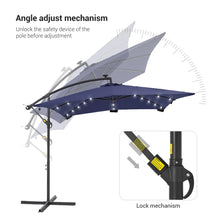 Load image into Gallery viewer, Laurennicole 98.4&#39;&#39; Lighted Cantilever Umbrella, Navy