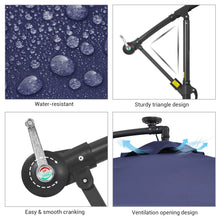 Load image into Gallery viewer, Laurennicole 98.4&#39;&#39; Lighted Cantilever Umbrella, Navy