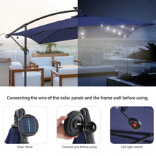 Load image into Gallery viewer, Laurennicole 98.4&#39;&#39; Lighted Cantilever Umbrella, Navy