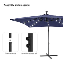 Load image into Gallery viewer, Laurennicole 98.4&#39;&#39; Lighted Cantilever Umbrella, Navy