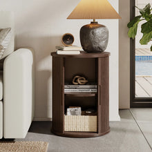 Load image into Gallery viewer, Leathia Fluted Round End Table