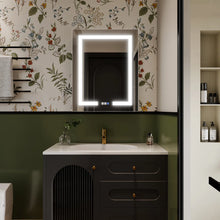 Load image into Gallery viewer, Livvia Recessed or Surface Mount Frameless LED Medicine Cabinet with Electrical Outlet and Anti-fog