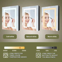 Load image into Gallery viewer, Livvia Recessed or Surface Mount Frameless LED Medicine Cabinet with Electrical Outlet and Anti-fog