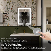 Load image into Gallery viewer, Livvia Recessed or Surface Mount Frameless LED Medicine Cabinet with Electrical Outlet and Anti-fog