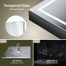 Load image into Gallery viewer, Livvia Recessed or Surface Mount Frameless LED Medicine Cabinet with Electrical Outlet and Anti-fog