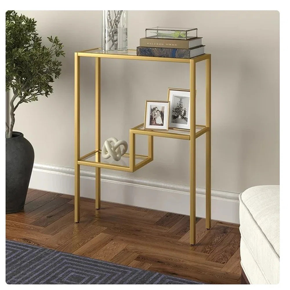 Lovett 22'' Glass Top Console Table, GOLD