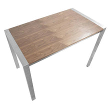 Load image into Gallery viewer, Fuji Contemporary COUNTER Table in Brushed Stainless Steel and Walnut Wood By Lumisource.