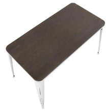 Load image into Gallery viewer, Oregon Industrial-Farmhouse Utility Table in Vintage White and Espresso by Lumisource.