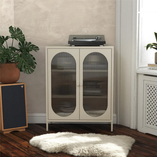 Luna 39.96'' Tall Accent Cabinet with Fluted Glass