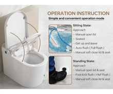 Load image into Gallery viewer, MEJE Smart Toilet , Tankless Toilet with Basic Intelligent Function, Heated Seat, Auto Flush, Foot Kicking Flush, Night Light, Flush Remote Control MJ-A5