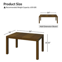 Load image into Gallery viewer, 56-84&quot; Hokku Designs Extendable Dining Table with Solid Wood Legs