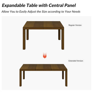 56-84" Hokku Designs Extendable Dining Table with Solid Wood Legs