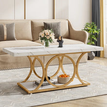 Load image into Gallery viewer, Mattheu Modern Rectangle Coffee Table, Faux Marble Coffee Table for Living Room