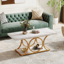 Load image into Gallery viewer, Mattheu Modern Rectangle Coffee Table, Faux Marble Coffee Table for Living Room